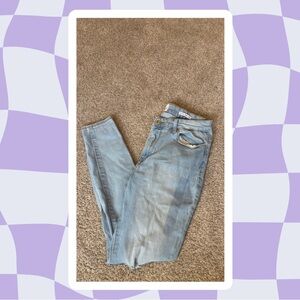 Women's Light Blue Distressed Skinny Jeans